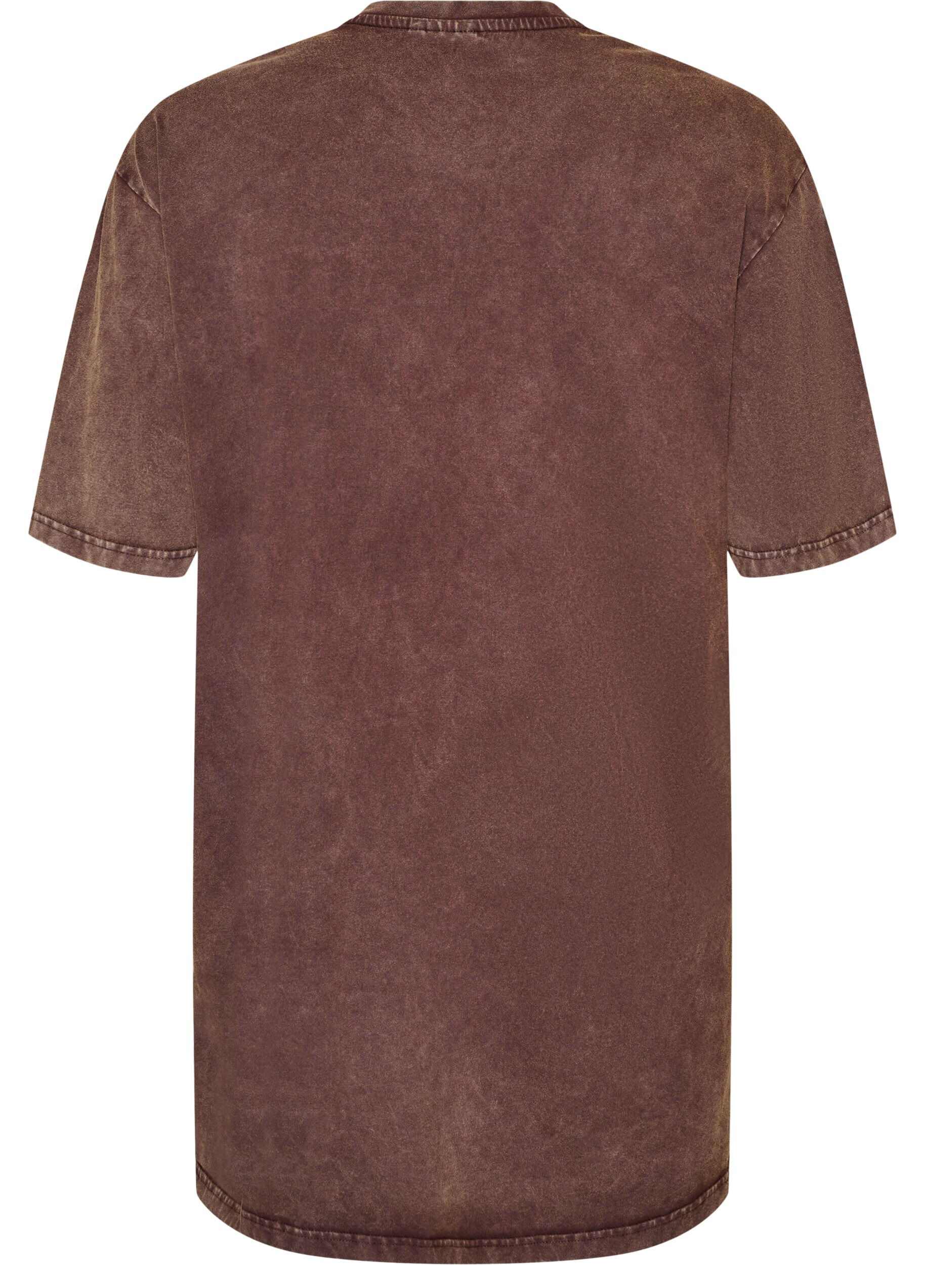 ZizziLosse T-shirt jurk met een gewassen look, Bruin, Packshot image number 1