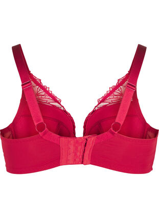ZizziGevoerde kanten beha met beugel, Rhythmic Red, Packshot image number 1