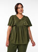 Blouse met korte mouwen met ruches, Groen, Model image number 0