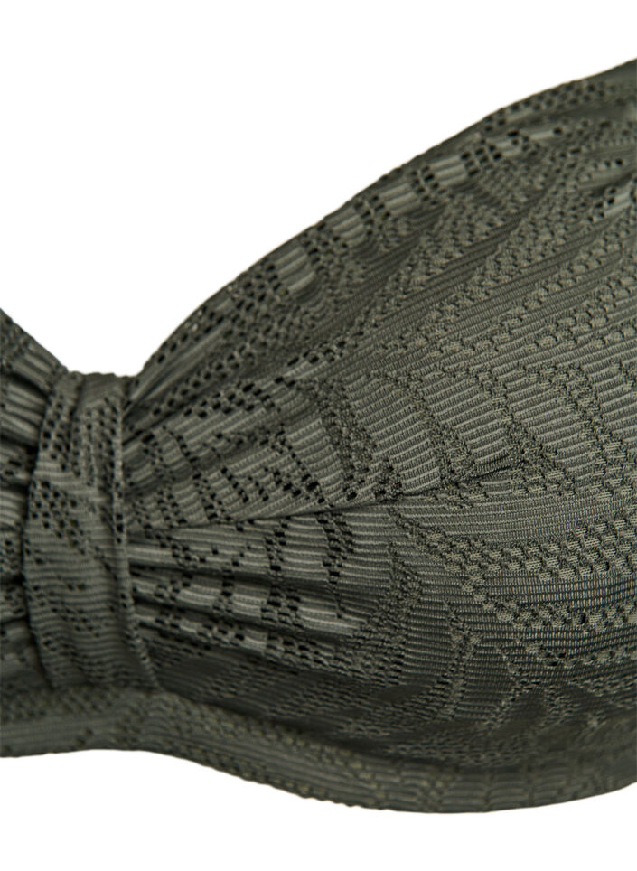 Bikinitop met gestructureerd mesh en afneembare vulling, Groen, Packshot