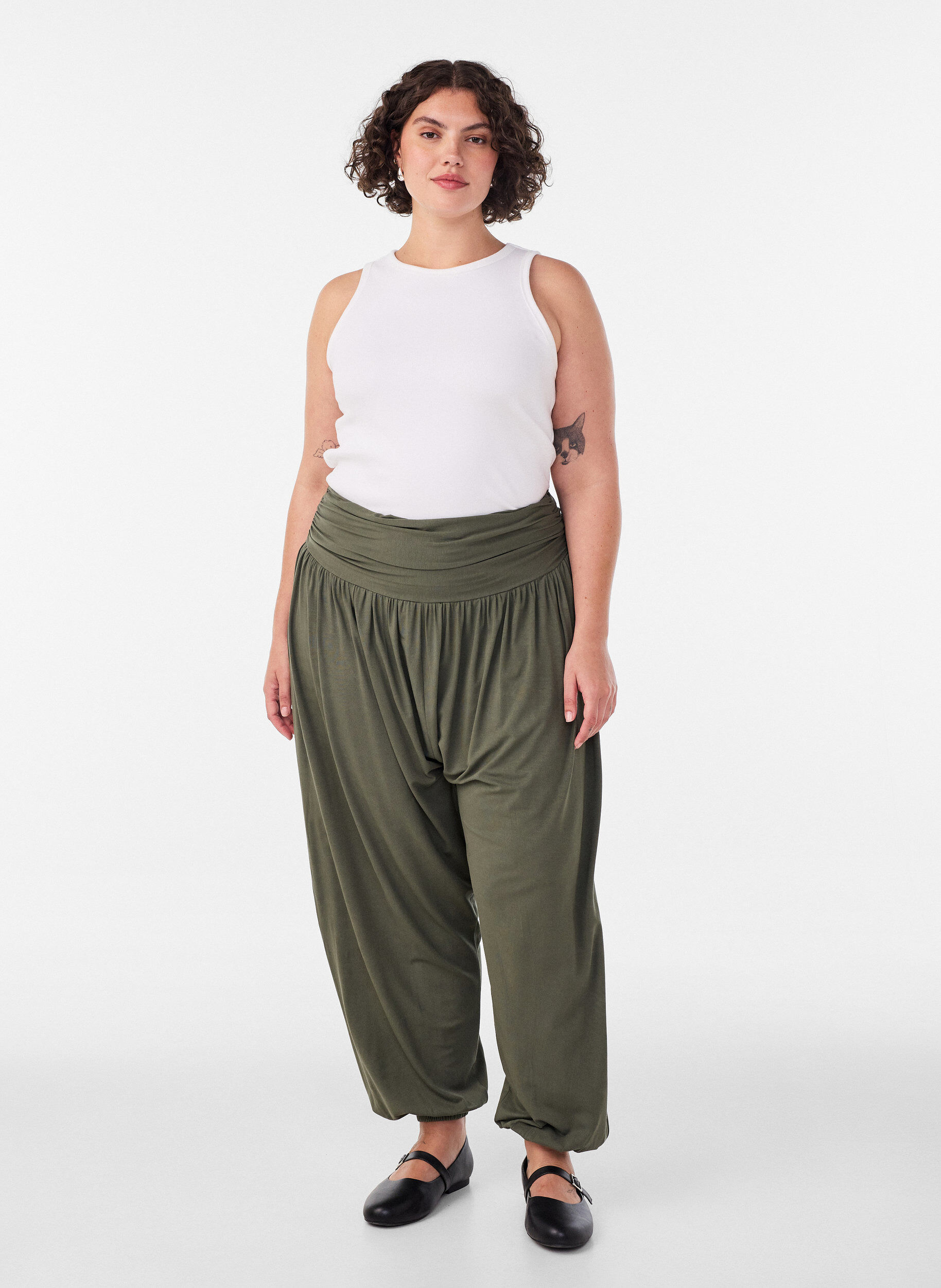 ZizziPantalon sarouel ample, Vert, Model image number 1