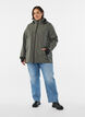 Korte softshell jas met afneembare capuchon, Grijs, Model image number 1