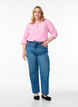 Linnen en viscose shirt met 3/4 mouwen, Roze, Model image number 1