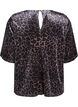 Velourt-shirt met korte mouwen, Bruin, Packshot image number 1