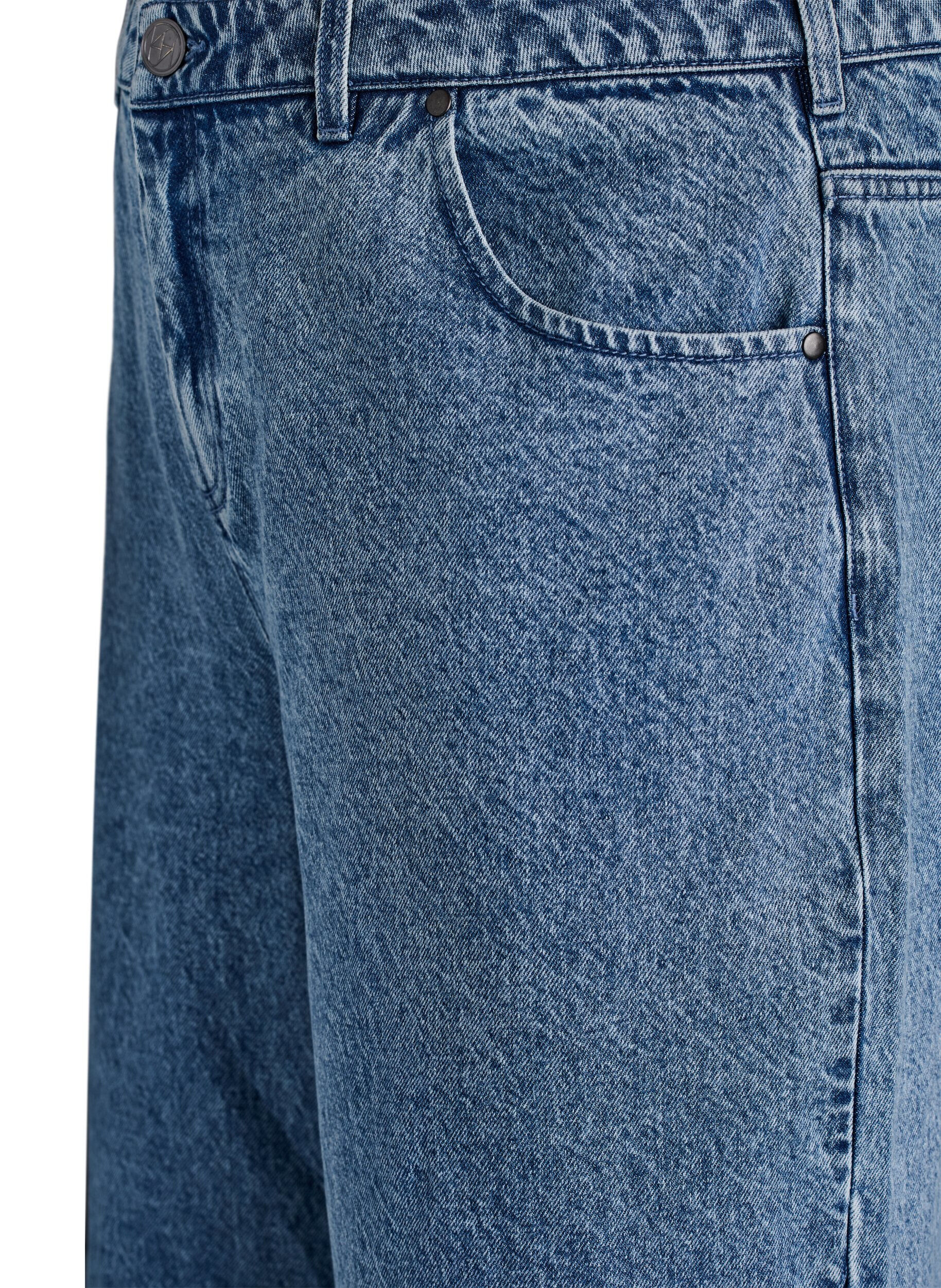 ZizziWide fit jeans met naaddetails, Blauw, Packshot image number 2