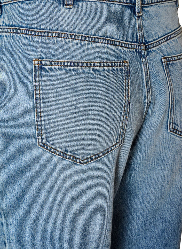 Kiana straight-fit jeans met hoge taille, Blauw, Packshot image number 3