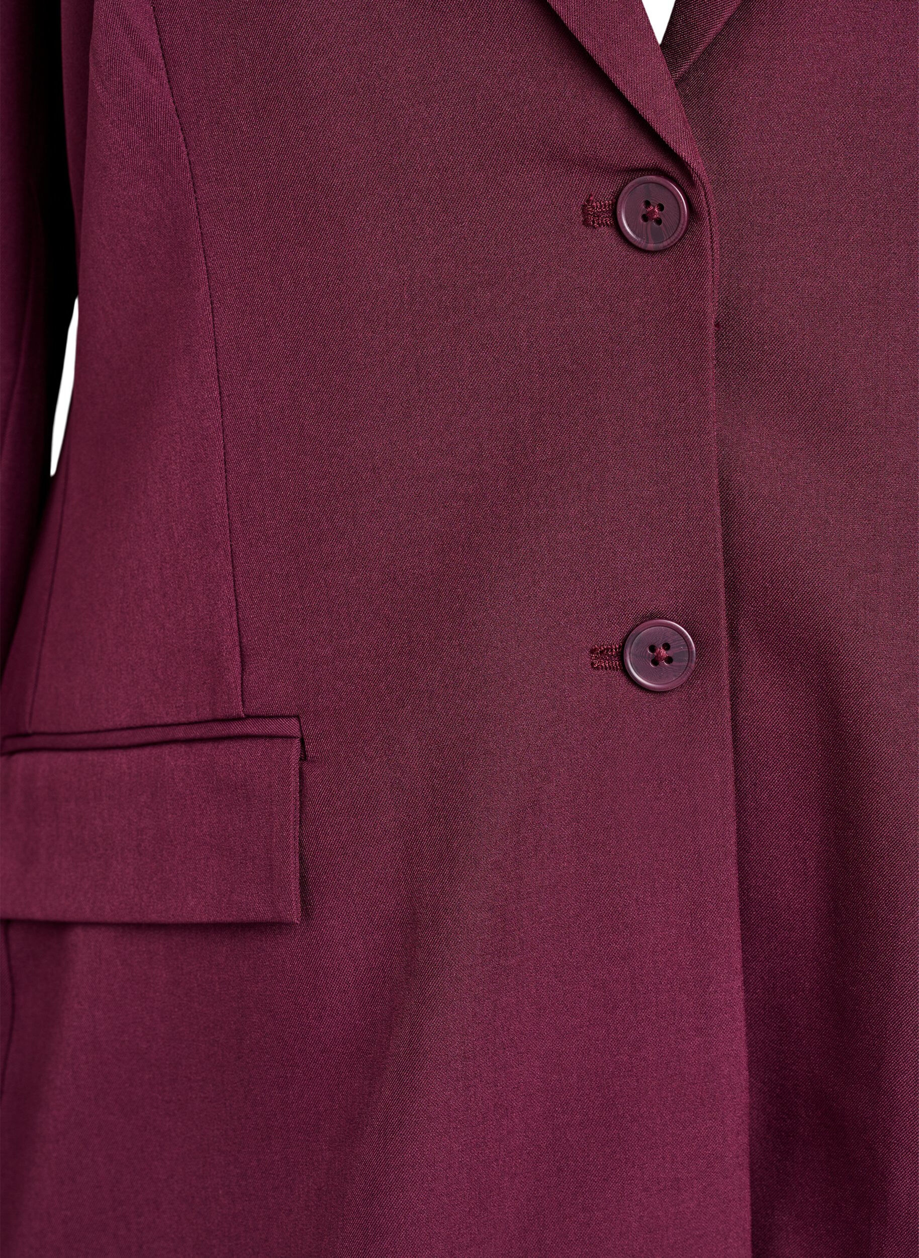 ZizziBlazer met zakken en splitjes, Donker Bordeaux, Packshot image number 2
