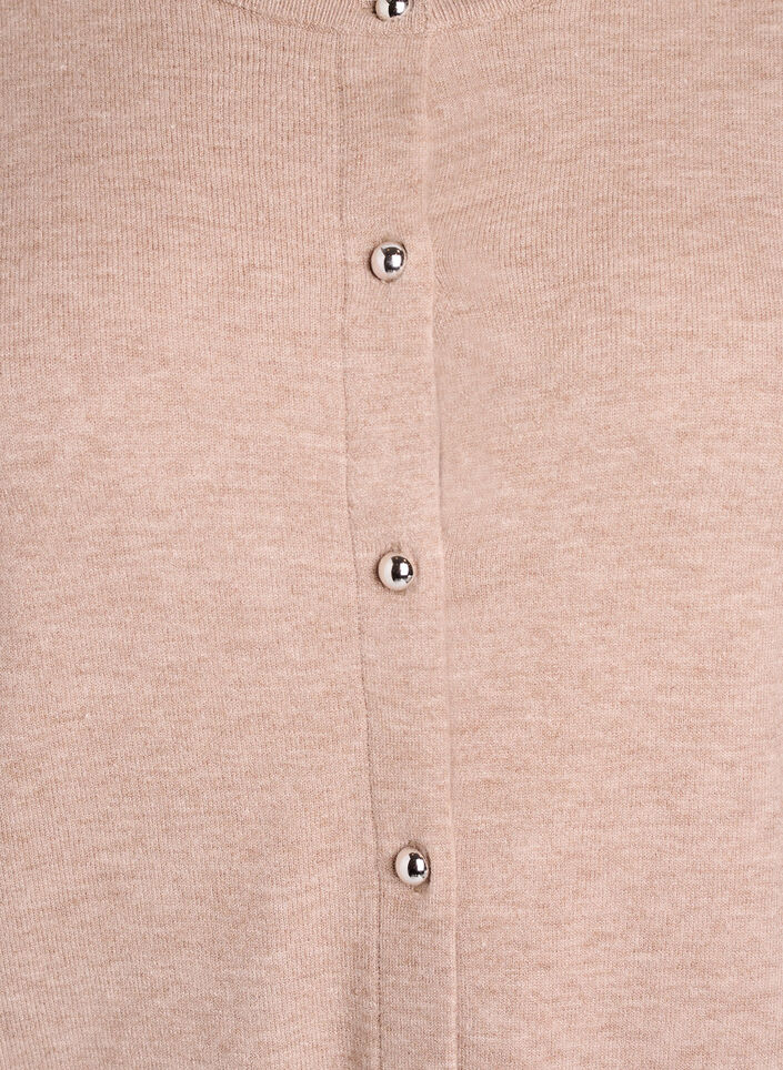 Cardigan met ronde knopen, Beige, Packshot image number 2
