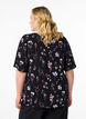 Blouse met bloemmotief en korte mouwen, Zwart, Model image number 2