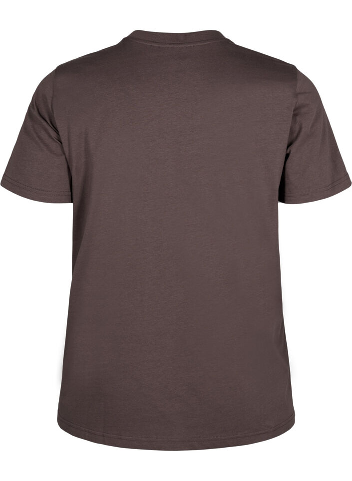 Basic katoenen T-shirt met ronde hals, Chocolate Martini, Packshot