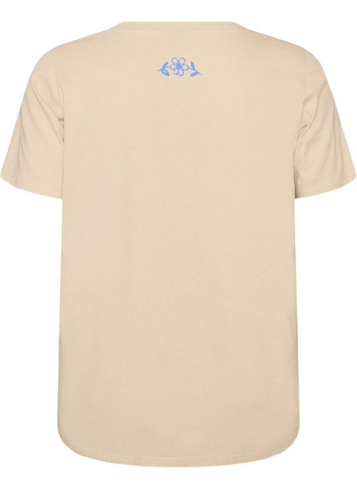 Katoenen T-shirt met print, Beige, Packshot image number 1