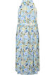 Gebloemde maxi-jurk met halternek, Wrought Iron AOP, Packshot image number 1