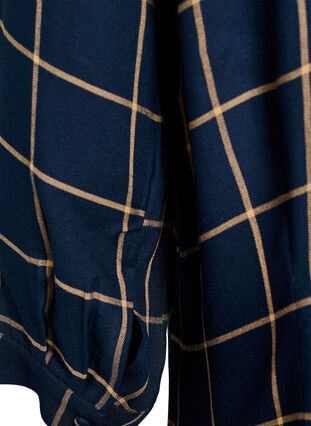 ZizziLange geruite overhemdjurk, Blue Beige Check, Packshot image number 3