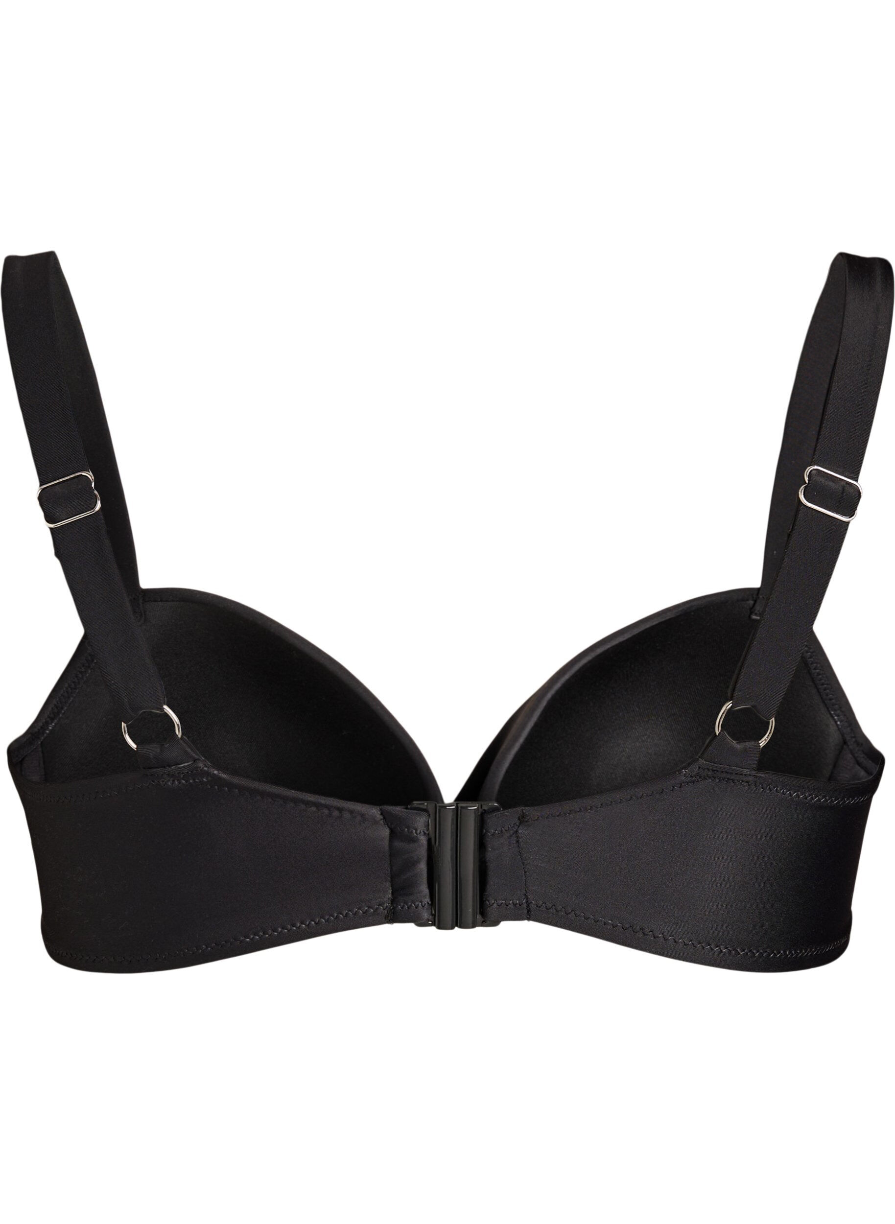 ZizziBikini top met beugel en plooien, Zwart, Packshot image number 1