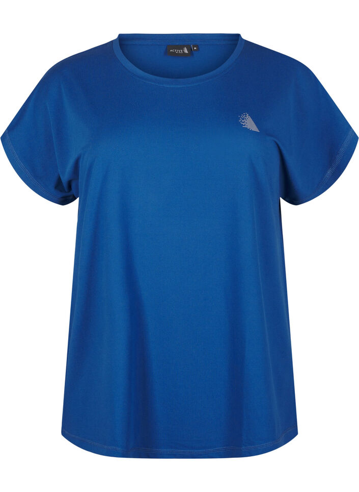 Effen gekleurd T-shirt voor sporten, Blauw, Packshot image number 0