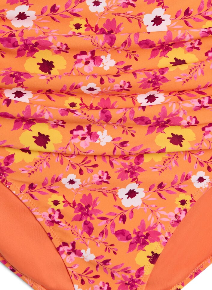 Hoge taille bikinibroekjes met patroon, Oranje, Packshot