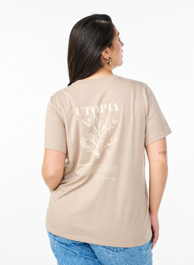 T-shirt met tekstprint en ronde hals, Simply T. w. Utopia, Model