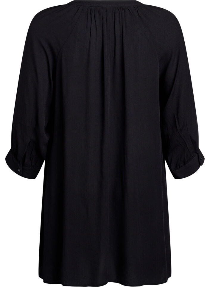 Tuniek met 3/4 mouwen en een A-lijn snit, Zwart, Packshot image number 1