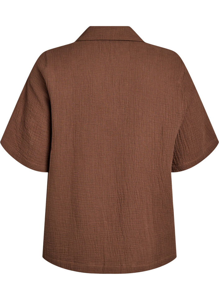 Shirt met korte mouwen van katoen mousseline, Rain Drum, Packshot
