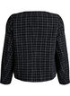 Korte bouclé blazer met ruitjes en ronde hals, Zwart, Packshot image number 1