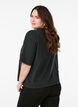 Boxy T-shirt met parels en strass-steentjes, Grijs, Model image number 2