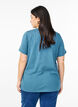 T-shirt basique en coton &agrave; col rond, Gris bleut&eacute;, Model image number 2