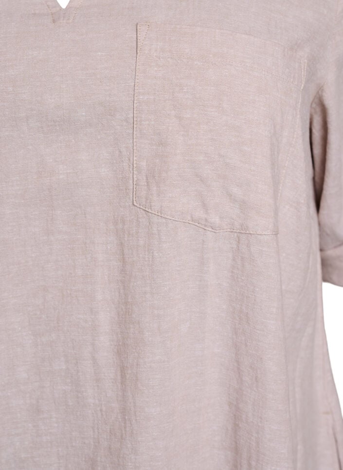 Tuniek van linnen en viscose met A-vorm, Beige, Packshot image number 2