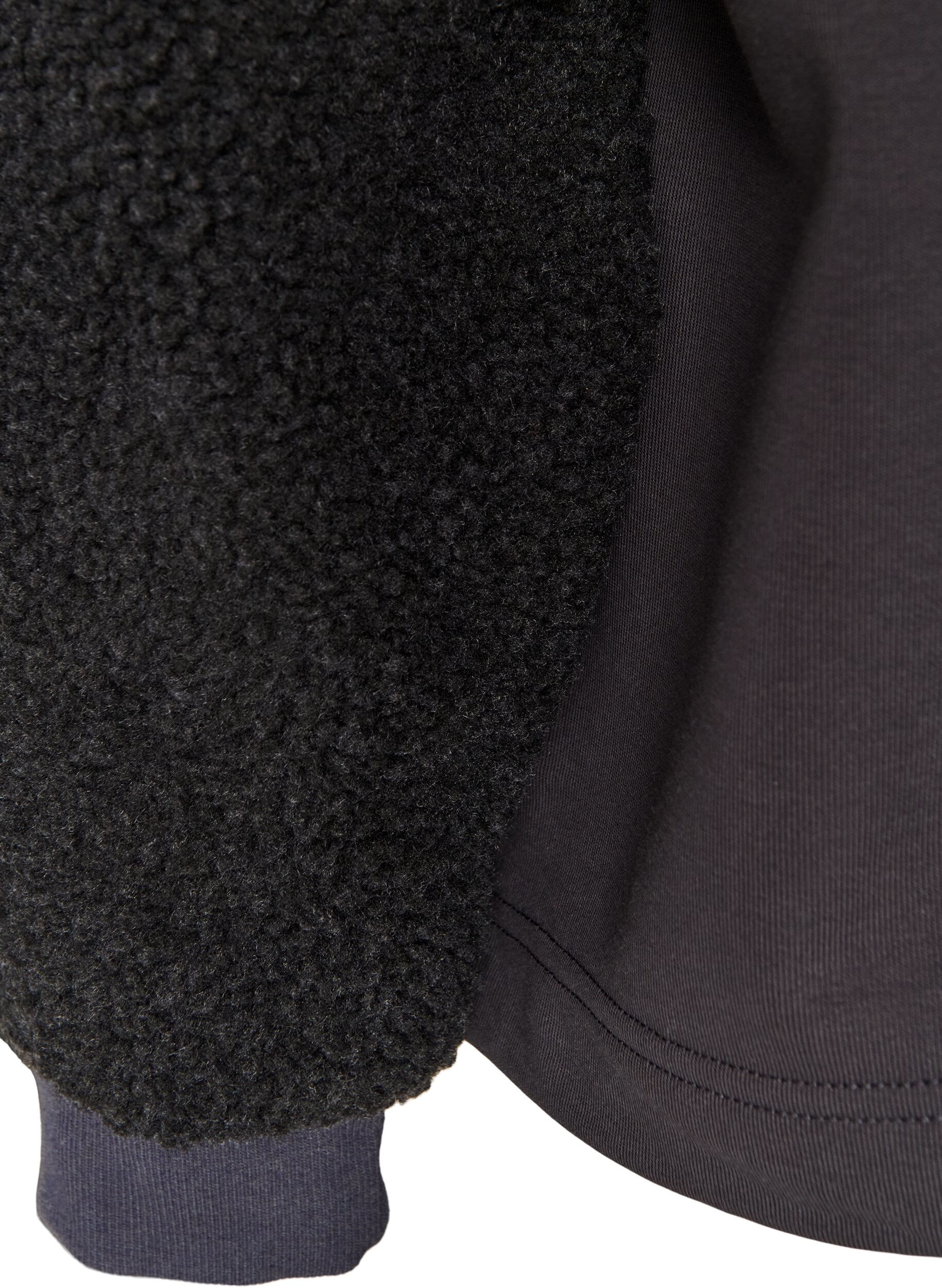 ZizziSweatshirt met teddymouwen en een hoge hals, Grijs, Packshot image number 3