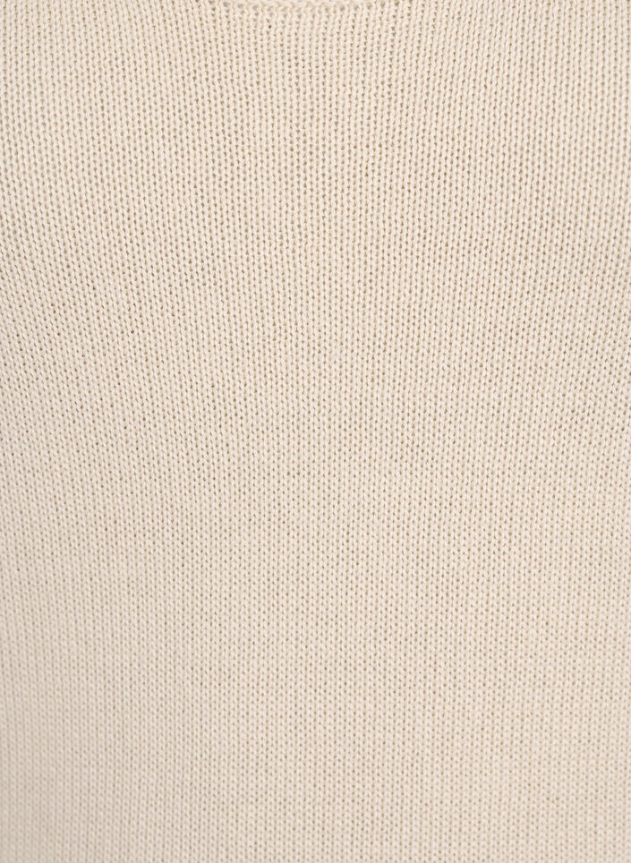 Mouwloze gebreide top met geschulpte rand, Sandshell, Packshot image number 2