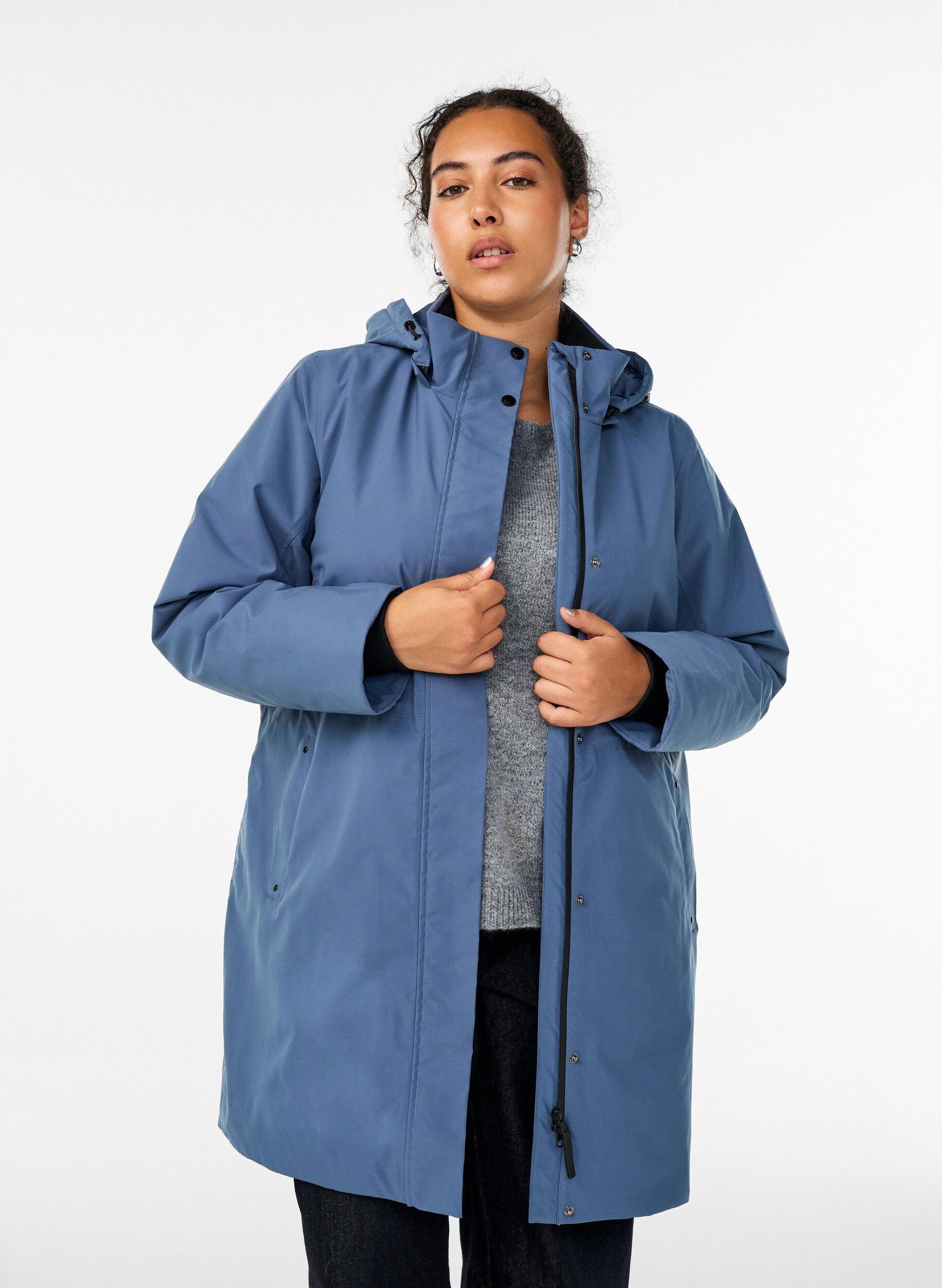 Functionele gewatteerde winterparka, Blauw, Model