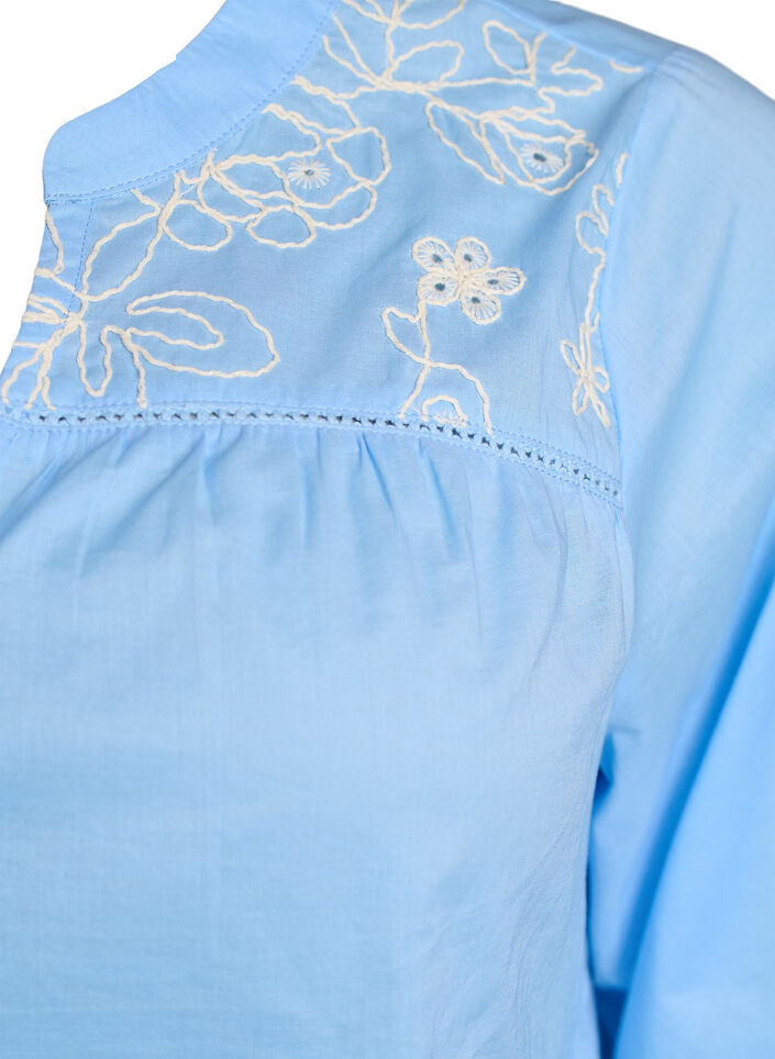 Blouse met borduursels, Blauw, Packshot image number 2