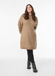 Gebreide jurk met contraststiksels, Bruin, Model image number 1