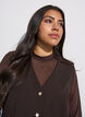 Getailleerde blouse van mesh met lange mouwen, Bruin, Model image number 3
