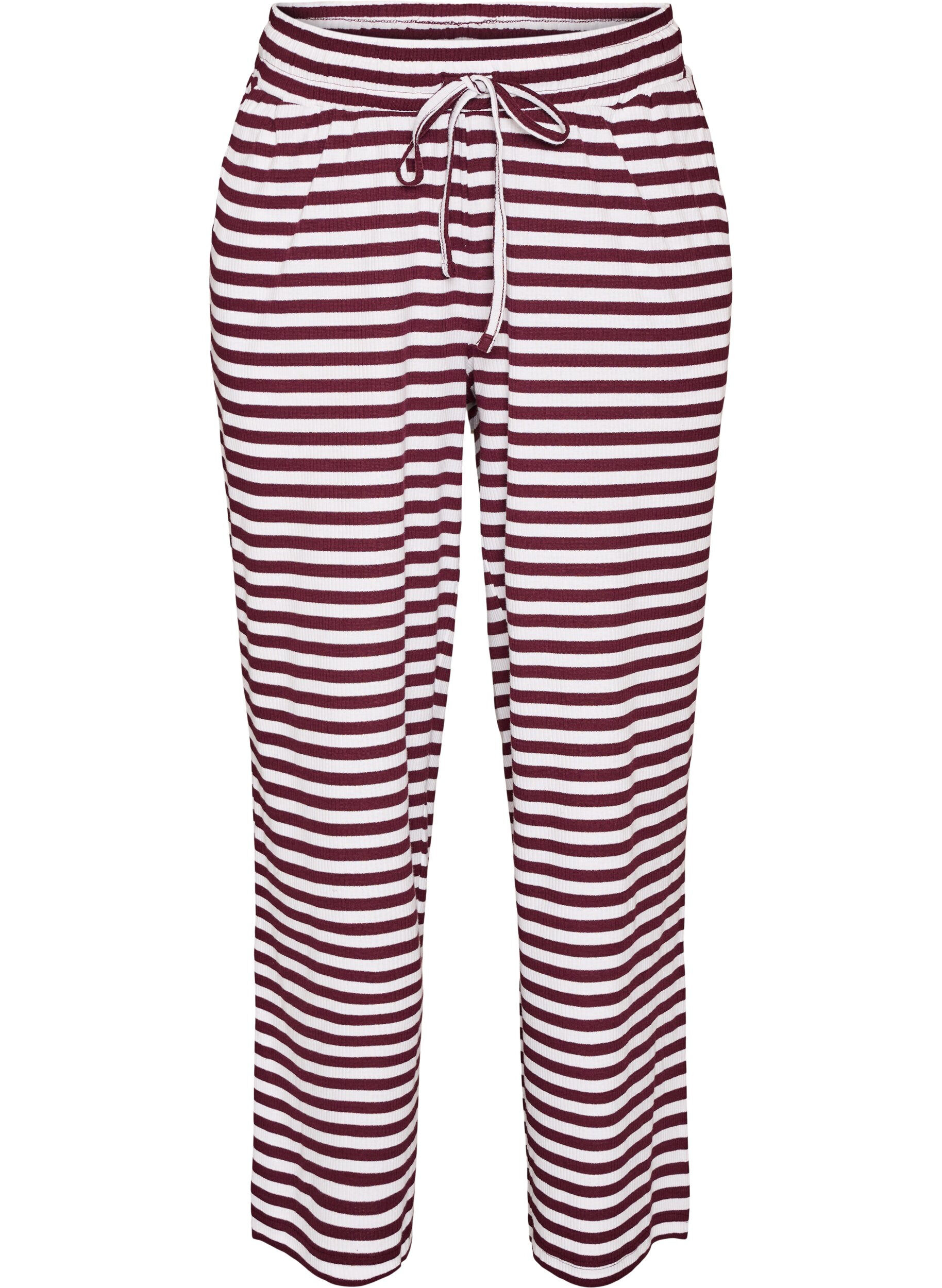 Gestreepte pyjamabroek met een high waist en wijde pijpen