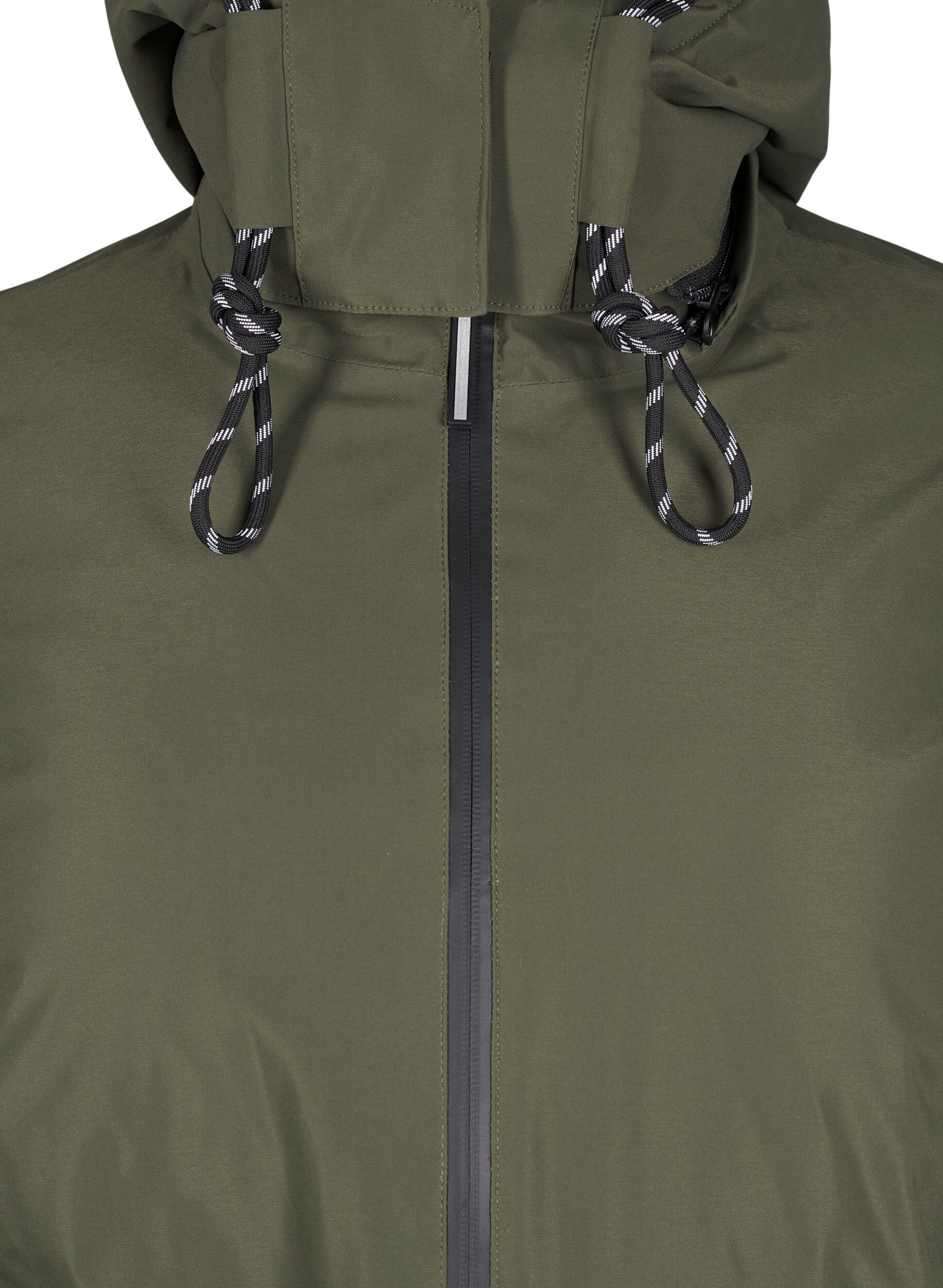 ZizziPraktische winterjas met capuchon en zakken, Groen, Packshot image number 2