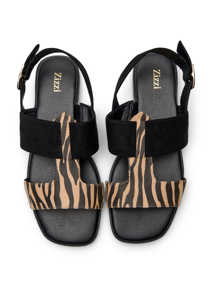Wide fit - Sandalen met brede banden, Zwart, Packshot image number 2