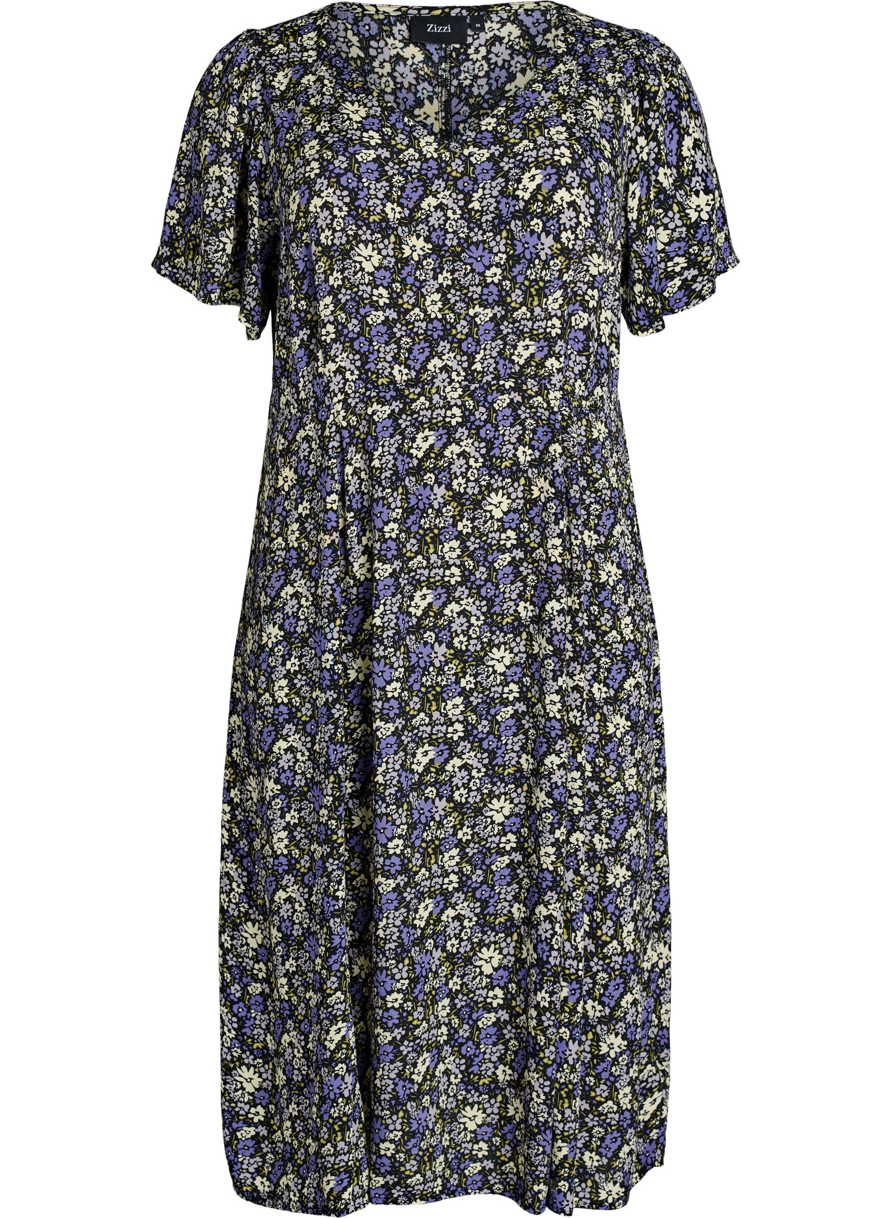 Robe midi en viscose &agrave; imprim&eacute; floral