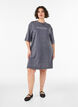 Losse T-shirt jurk met een gewassen look, Grijs, Model image number 1
