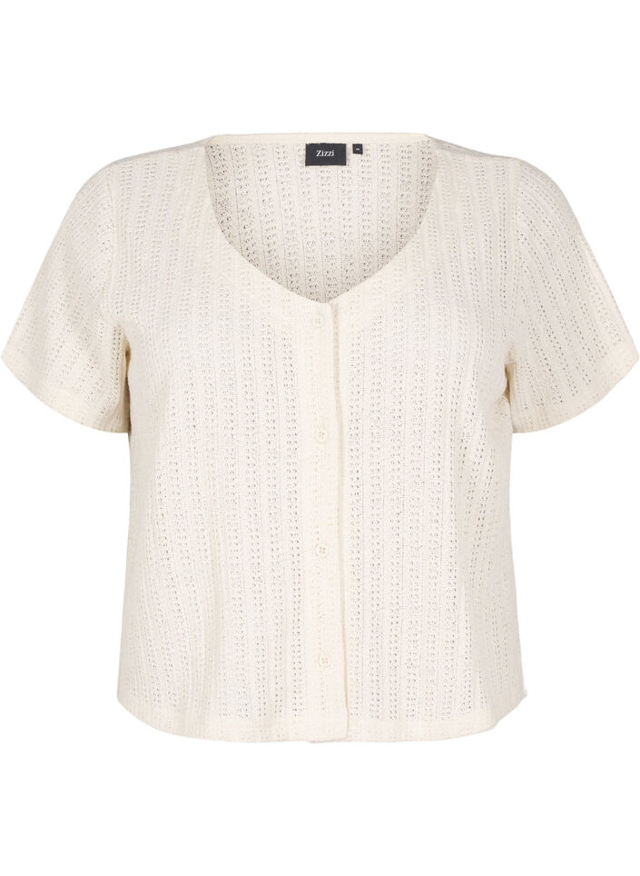 Cardigan met korte mouwen, Buttercream, Packshot