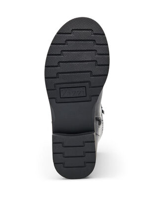 ZizziWide fit - Hoge leren laars met decoratieve gespen, Black, Packshot image number 4