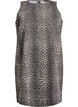 Korte mouwloze denim jurk met luipaardprint, Bruin, Packshot image number 0