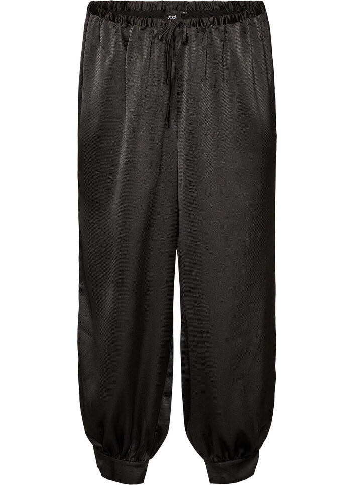 Satin-look ballonbroek, Zwart, Packshot image number 0