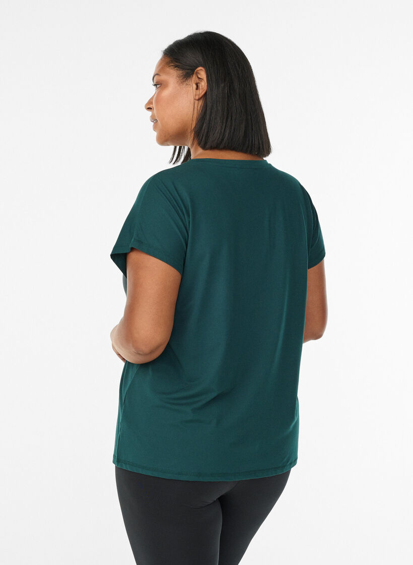 Effen gekleurd trainingsshirt, Groen, Model image number 2