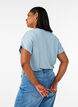 Viscose T-shirt met glitterstrepen, Blauw, Model image number 2