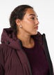 Lange puffer winterjas met capuchon, Donker Bordeaux, Model image number 2