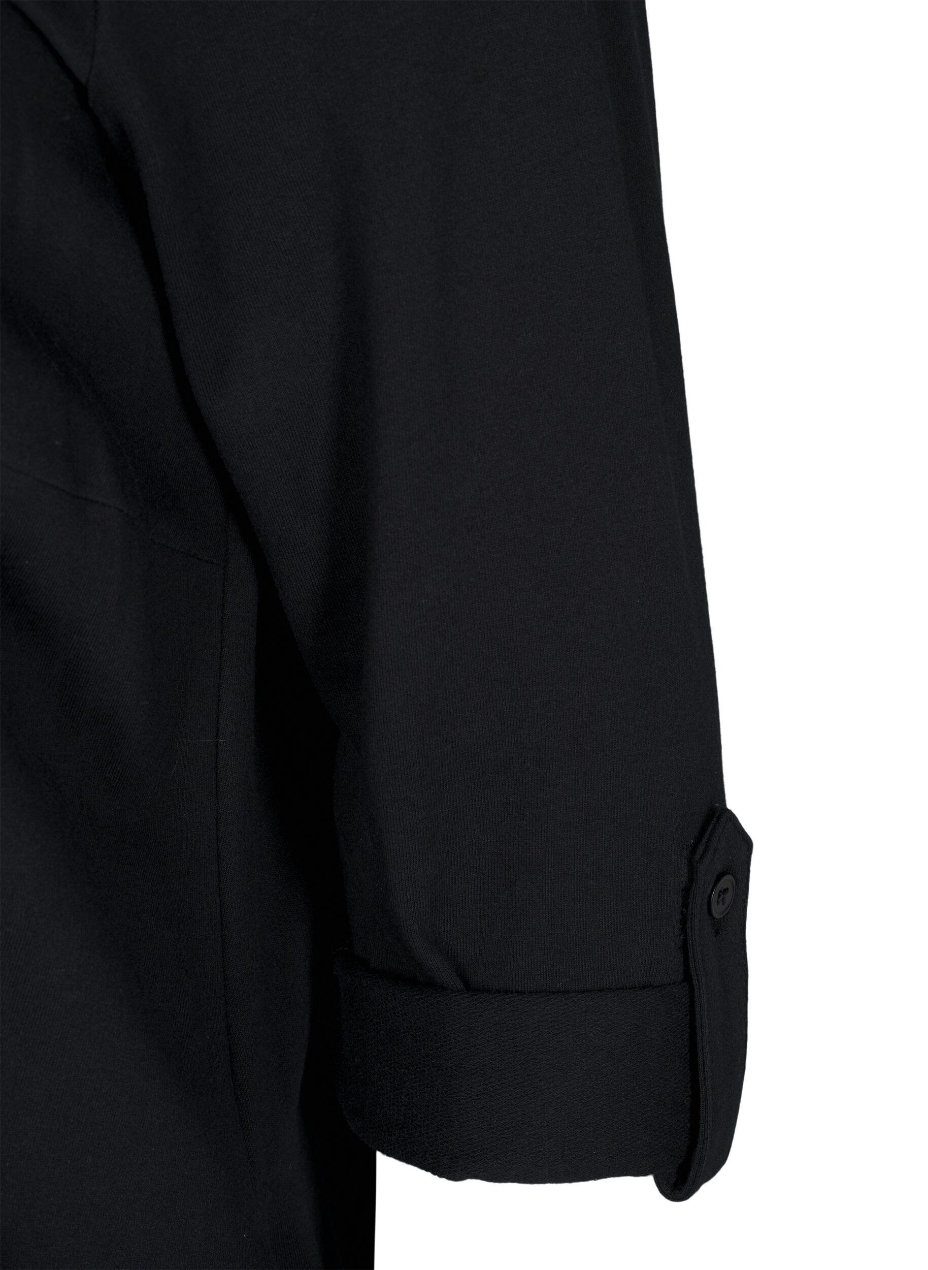 ZizziKatoenen jurk met ballon pasvorm, Zwart, Packshot image number 3