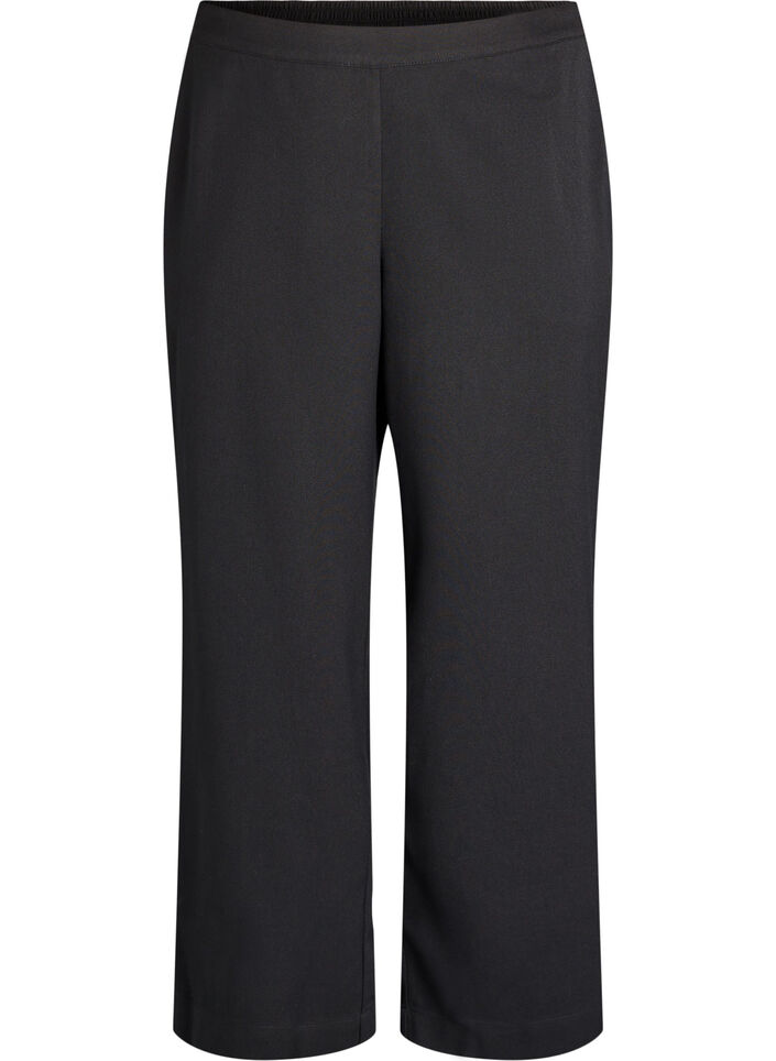 Wijde broek met een hoge taille, Zwart, Packshot image number 0