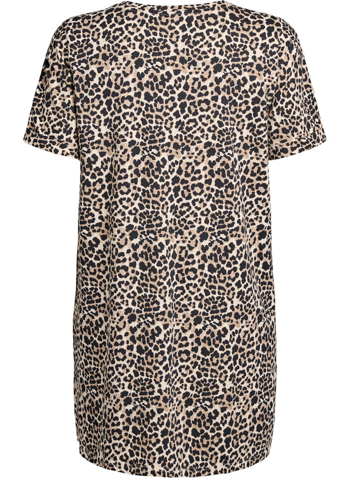 Kort T-shirtjurkje van katoenen jersey, Bruin, Packshot image number 1