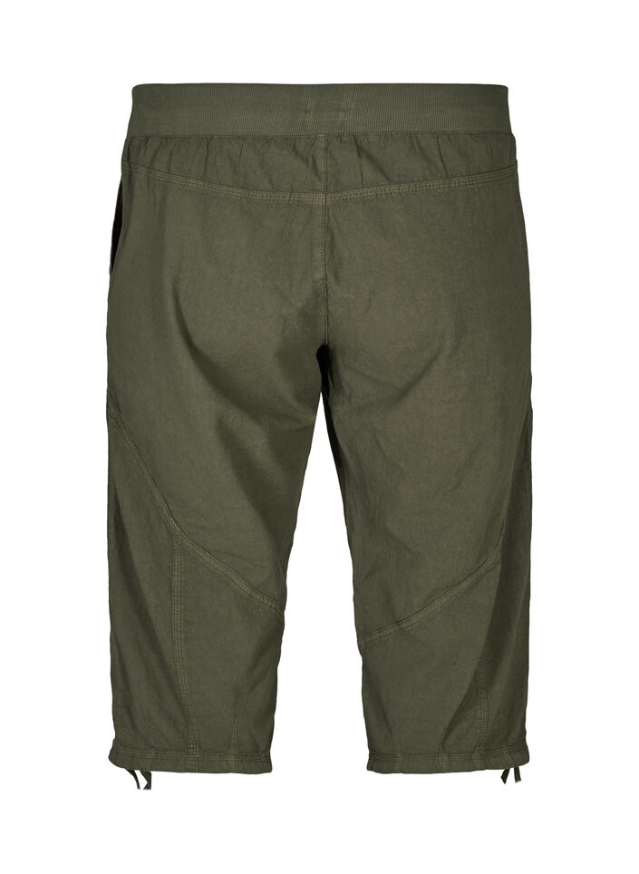 Katoenen Capri-broek, Groen, Packshot image number 1