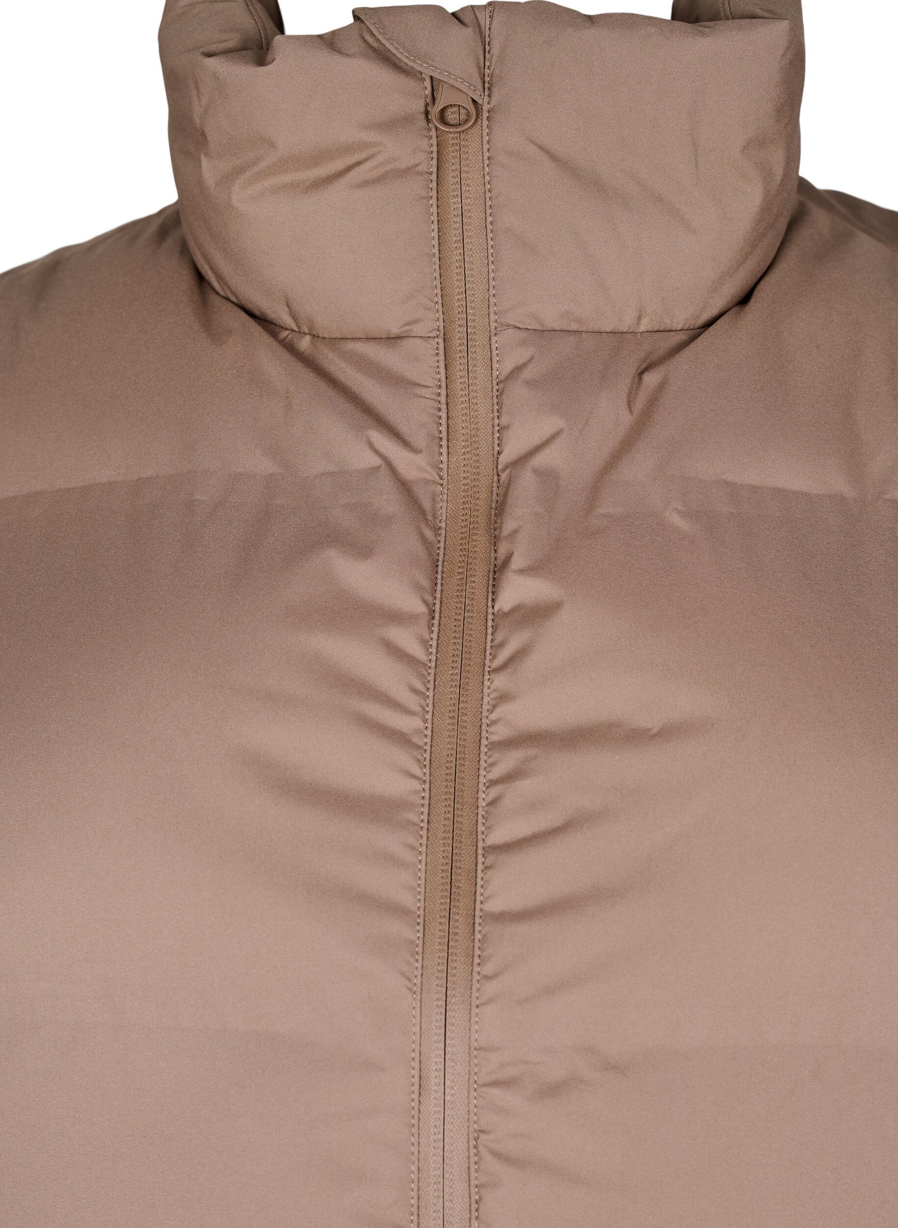 ZizziKorte puffer bodywarmer met hoge kraag, Bruin, Packshot image number 2